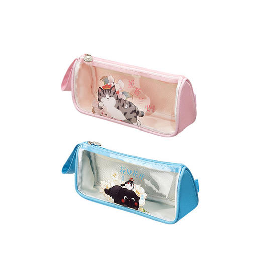 齐心笔袋WHAS0012猫在花间 大容量三角 商品图0