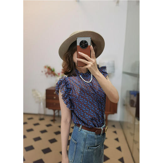 法式chic 草编平顶帽 细腻纹理 帽型挺括 造型时髦吸睛 可调节围度 商品图3