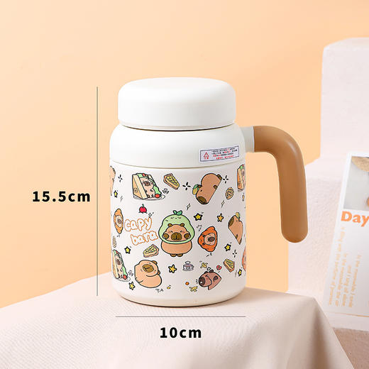 【卡皮巴拉萌宠杯，颜值与实力并存】316不锈钢双饮设计✨长效保温保冷❄夏日冷库冬日暖宝🌞孩子爱不释手的喝水神器！ 商品图11