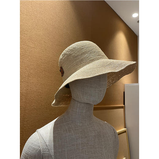 法式慵懒风 拉菲帽盆帽 肌理细密 挺括有型 57cm可调节 折叠便携 轻盈防晒 商品图0