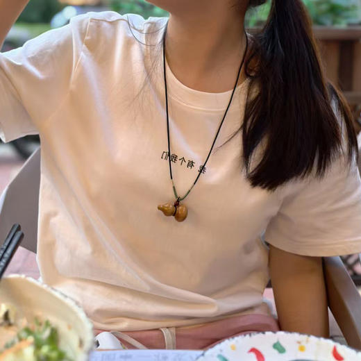 【陌上桃木系列】桃木葫芦挂/项链-葫芦外形圆润,饱满,满满寓意 一个及实用艺术与深厚精神内涵与一体的吉祥符号 商品图1