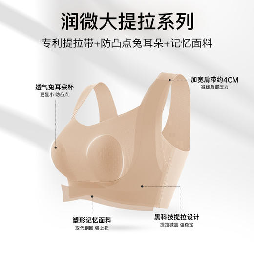 提拉轻盈小兔子3.0 舒适文胸 粉底液薄款隐形内衣提拉防抖防下垂薄收副乳大胸显小无痕文胸 商品图2