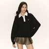 Ariseism 美式复古双色拼接POLO领卫衣外套女秋季新款宽松上衣 商品缩略图2