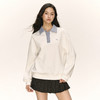 Ariseism 美式复古双色拼接POLO领卫衣外套女秋季新款宽松上衣 商品缩略图1