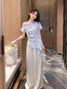 张心子【南法假日】夏日气质露肩斜肩短袖上衣 U2506001 商品缩略图5