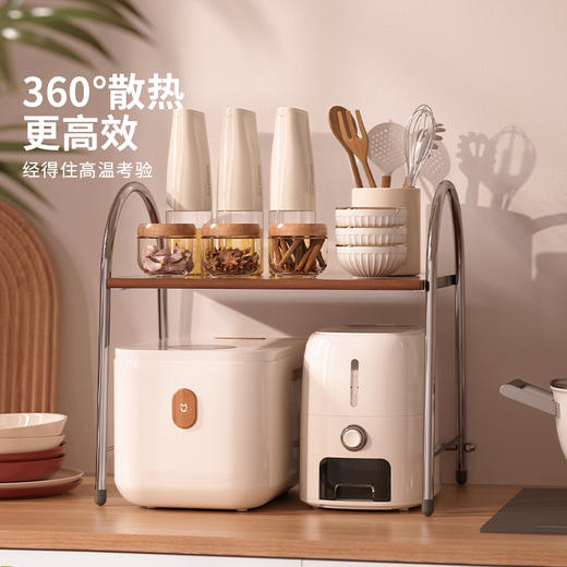 摩登主妇中古风微波炉置物架厨房台面收纳架子放烤箱电饭锅储物架 商品图4