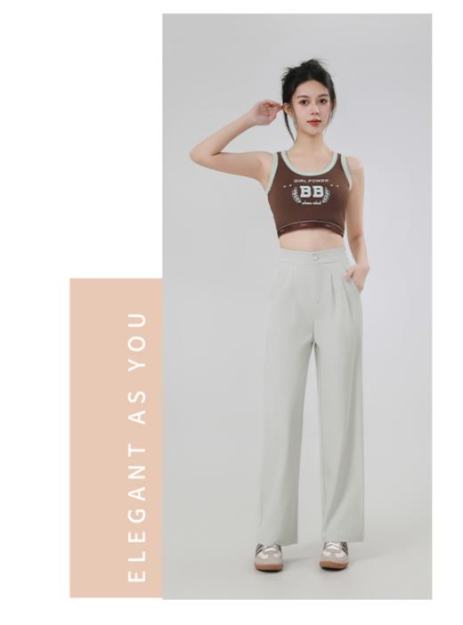 🌸显瘦百搭の腰部压褶乳胶棉休闲裤🤩【子载-百搭显瘦腰部压褶乳胶棉休闲裤666--6980】立体压褶腰头+微弹乳胶棉=藏住小肚腩！ 🌟垂感神裤管 商品图3
