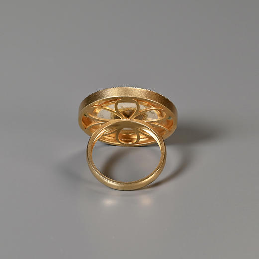 清代和田白玉莲花戒指 商品图2