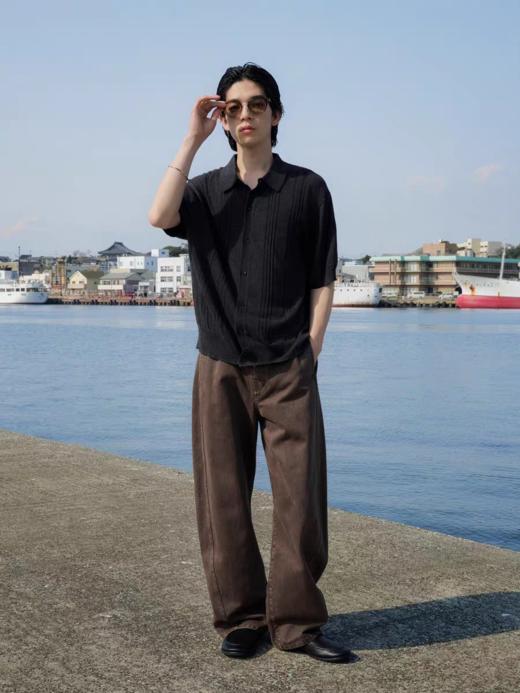 Evistub/E-5XMY515/翻领毛织POLO开衫男夏 商品图1