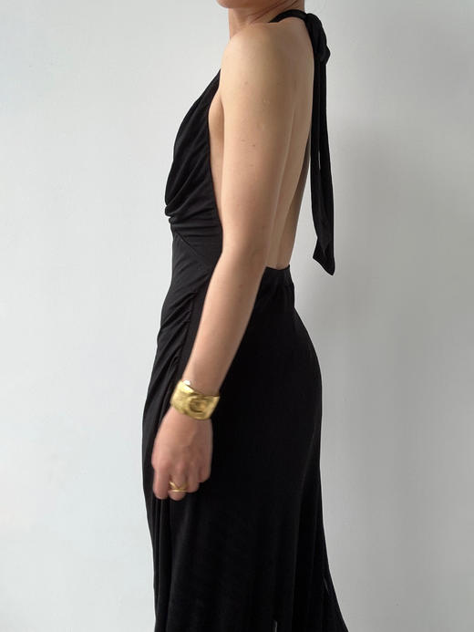 CG｜South Beach Dress [ 黑色挂脖针织连衣裙] 商品图1