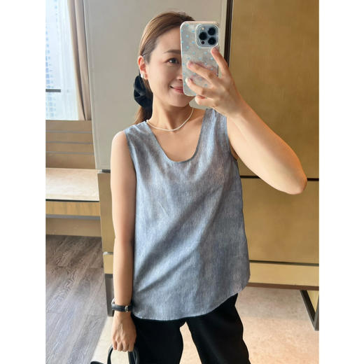 2506512    之禾 真丝背心 电力纺蓝色 商品图8
