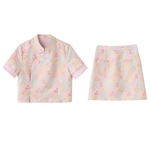 新中式国风复古，盘扣套装裙年轻款减龄ZYQ2528 商品图4