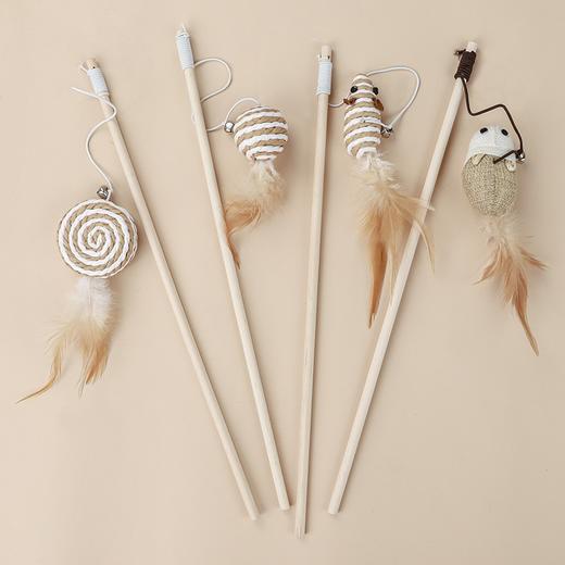 【原木手工逗猫棒】猫玩具逗猫棒猫咪自嗨可爱仿真小老鼠解闷带铃铛耐咬网红小猫用品。ry 商品图3