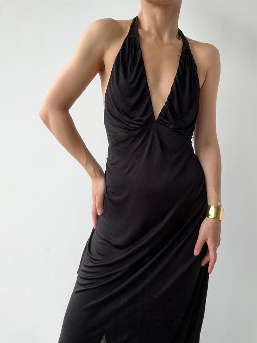 CG｜South Beach Dress [ 黑色挂脖针织连衣裙] 商品图4