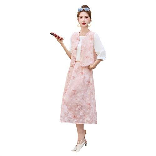 新中式裙2025夏季新款时尚绣花国风上衣配裙子一整套LDB2826 商品图4
