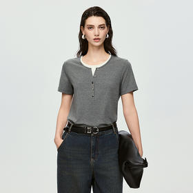 棉仓363601071-初棉肌底罗纹假两件T恤