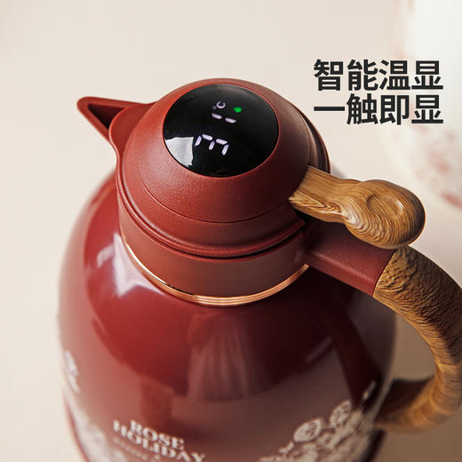 摩登主妇玫瑰假日保温壶大容量杯子红色女陪嫁一对热水壶新婚礼物 商品图3