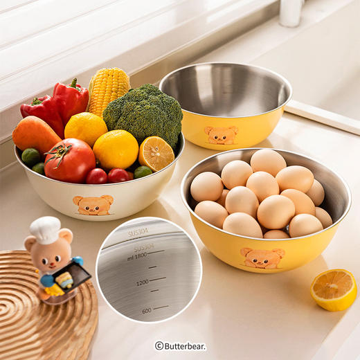 摩登主妇&黄油小熊 不锈钢滤水篮洗菜盆沥水篮新款水果盘果篮 商品图1