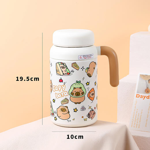 【卡皮巴拉萌宠杯，颜值与实力并存】316不锈钢双饮设计✨长效保温保冷❄夏日冷库冬日暖宝🌞孩子爱不释手的喝水神器！ 商品图12