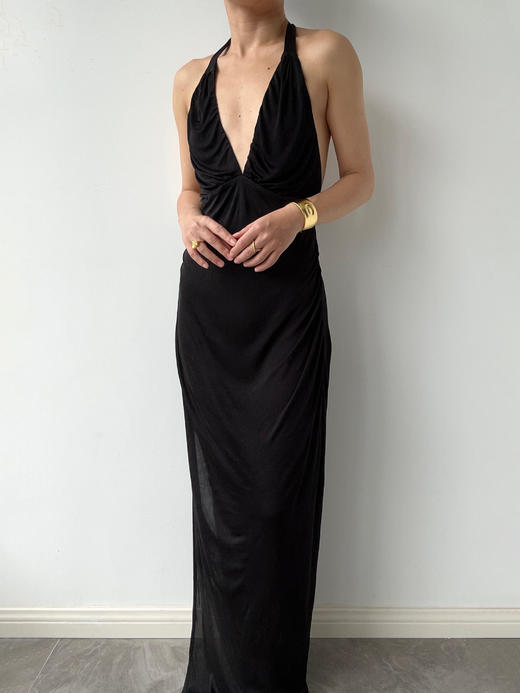 CG｜South Beach Dress [ 黑色挂脖针织连衣裙] 商品图7