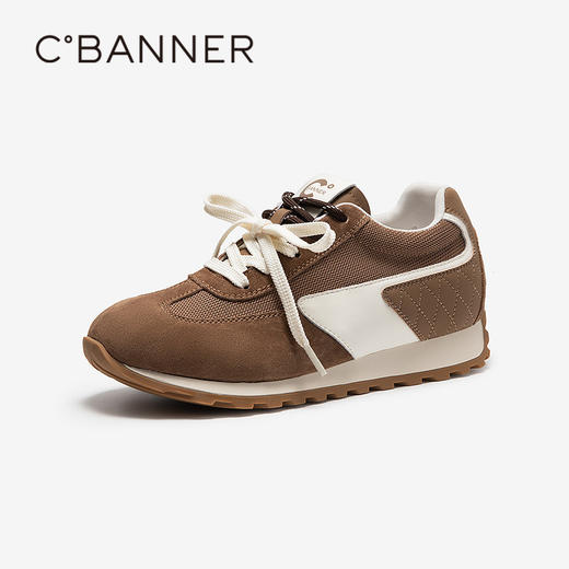 千百度复古内增高德训鞋女时尚休闲鞋透气跑步运动鞋A25406201 商品图1