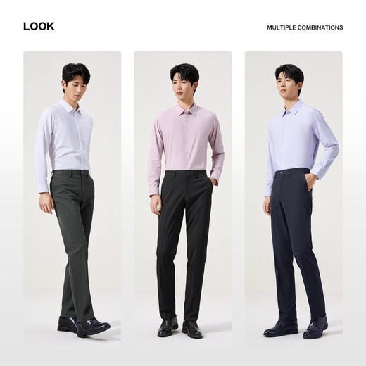 【犀牛褶/免烫】柒牌西裤男士2025秋季新款直筒中腰商务休闲西裤129H72650 商品图4