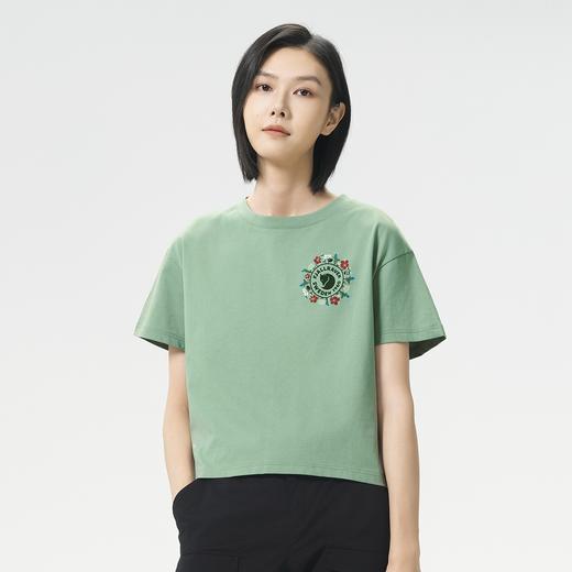 北极狐 女士户外短袖T恤 2025春夏新款短款宽松全棉上衣 14600213 商品图2