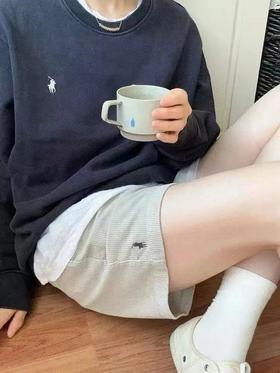 拉夫家小马标刺绣休闲老钱风灯芯绒短裤