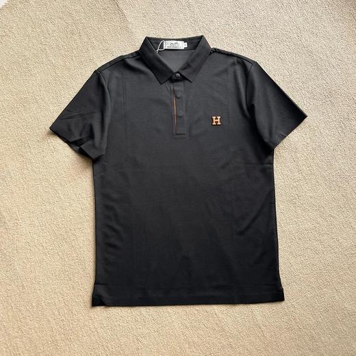 H马仕夏季新款男士商务休闲短袖三粒磁铁暗扣polo衫 商品图1