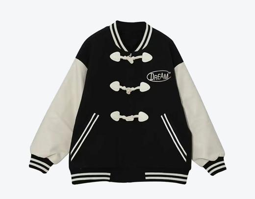 【诗铭洛可】XC2318棒球衫夹棉PU袖刺绣标大版外套B7-1 商品图1