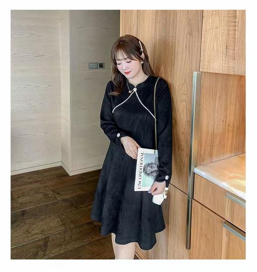 【诗铭洛可】W509旗袍手工钉珠连衣裙B21-1 商品图4