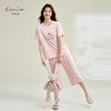 康妮雅女式短袖中裤套头套装 商品缩略图2