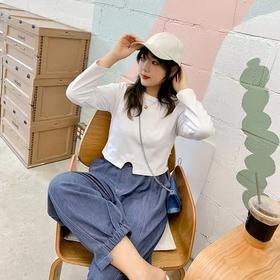 【诗铭洛可】W309系扣小衫简约95%棉长袖T恤 B7-3