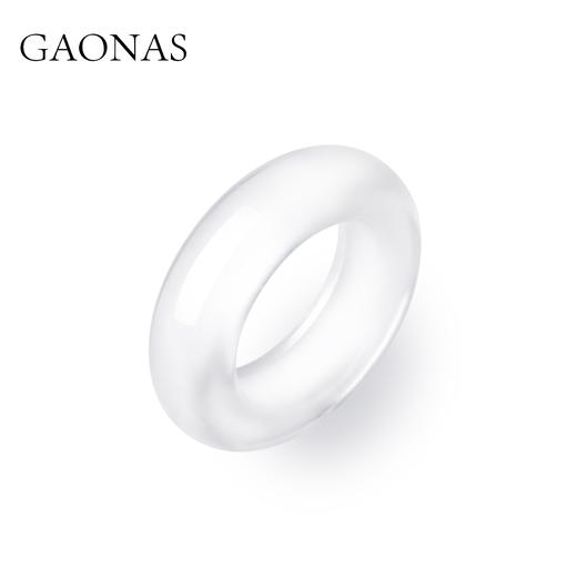 GAONAS 新中式清丽贵气白色指环圈戒11481JW 商品图1