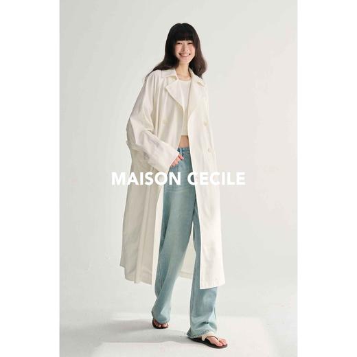 MAISON CECILE两色/宽松随性复古双门襟设计腰带款长风衣 商品图1