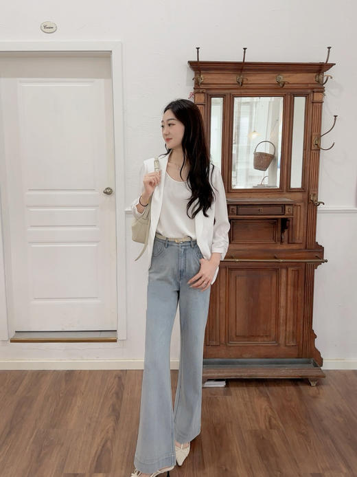 火桐hooton 忽而今夏 超薄四面弹直筒微喇牛仔裤85058 商品图2