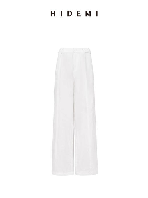 HIDEMI 度假系列水洗亚麻系列压褶休闲长裤 商品图2