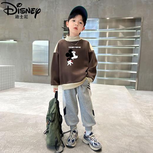 迪士尼儿童加绒卫衣一体绒男童打底衫冬季2023新款冬装大童保暖衣 商品图4