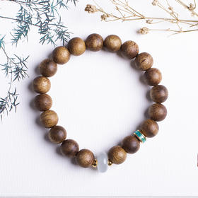 xy0213沉香+翡翠18K金手串