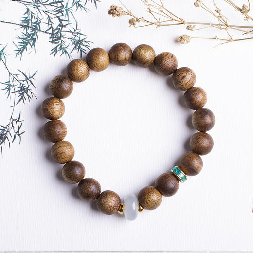 xy0213沉香+翡翠18K金手串 商品图0