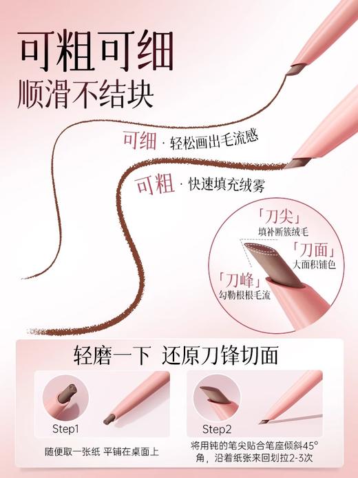 【1笔画出立体野生眉 72H持久不脱妆】双头立体自然野生眉笔80mg#野生眉笔持久防水防汗不脱色晕染根根分明正品官方旗舰店初学者女 商品图2