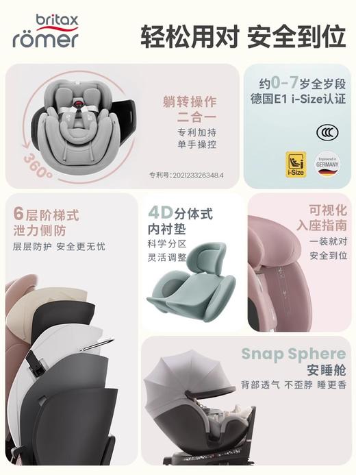 Britax宝得适  成长骑士Air Style 通风版 儿童安全座椅车载isize通风0-7岁 商品图3