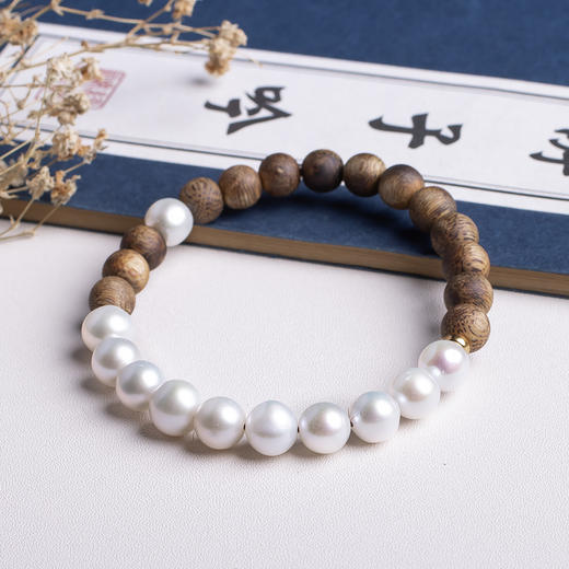 XY0202沉香+珍珠手串 商品图1