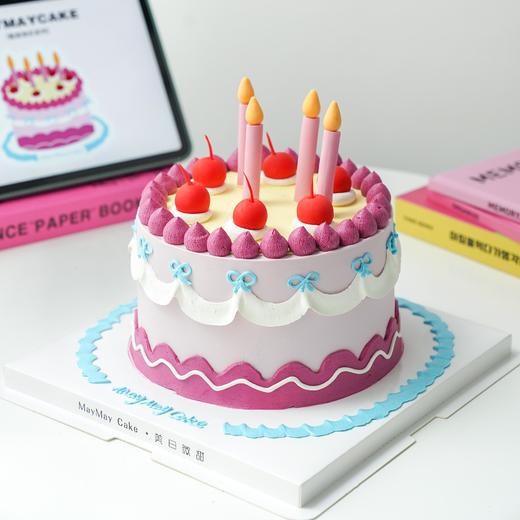 【主理人手绘】ins|樱桃蜡烛蛋糕【C5088】 商品图0