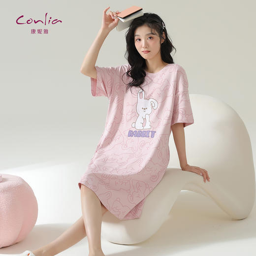 康妮雅女式短袖睡裙 商品图2