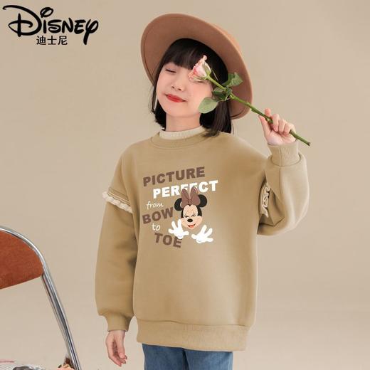 迪士尼女童冬季卫衣加绒新款洋气保暖儿童卫衣女孩中大童外穿冬装 商品图4