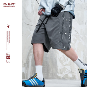 BJHG不计后果泽西风短裤男款夏季潮牌美式运动宽松百搭直筒五分裤