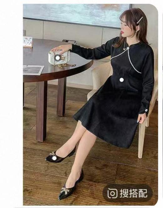 【诗铭洛可】W509旗袍手工钉珠连衣裙B21-1 商品图1