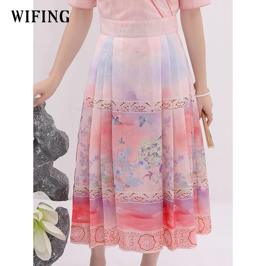 未风粉色新中式连衣裙女夏2025新款夏季气质显瘦马面裙中国风裙子 商品图3