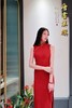 【金绡焰】红色提花工艺无袖气质百搭旗袍 商品缩略图2